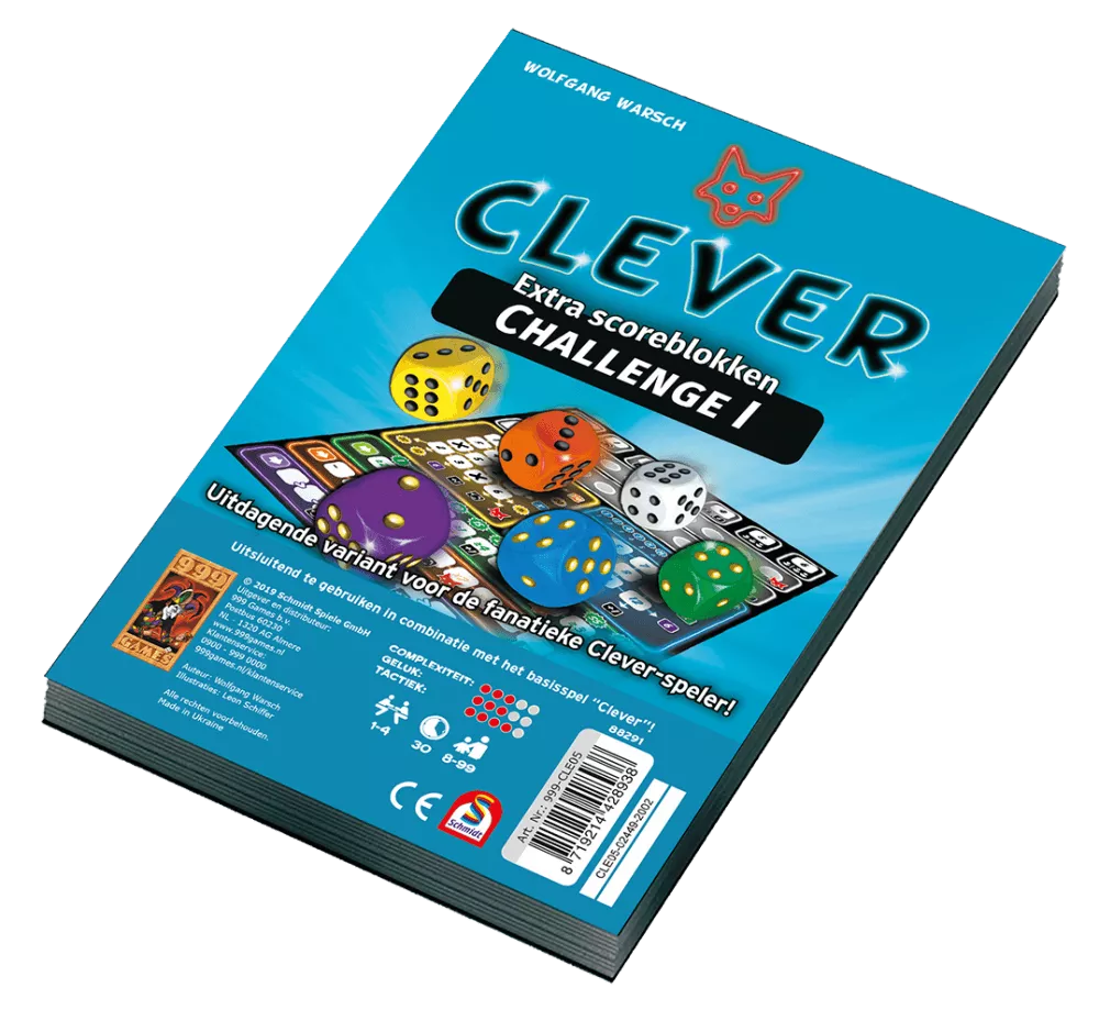 999 Games Clever Challenge 1 Scoreblok - Dobbelspel 4 999 Games Clever Challenge 1 Scoreblok - Dobbelspel - Afbeelding 2