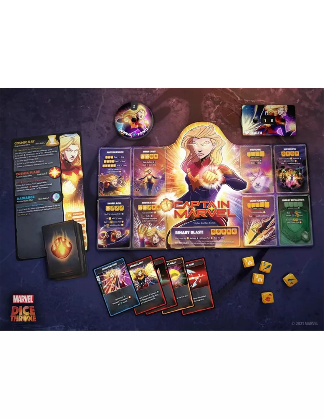 USAopoly Dice Throne Captain Marvel & Plack Panther 5 USAopoly Dice Throne Captain Marvel & Plack Panther - Afbeelding 3