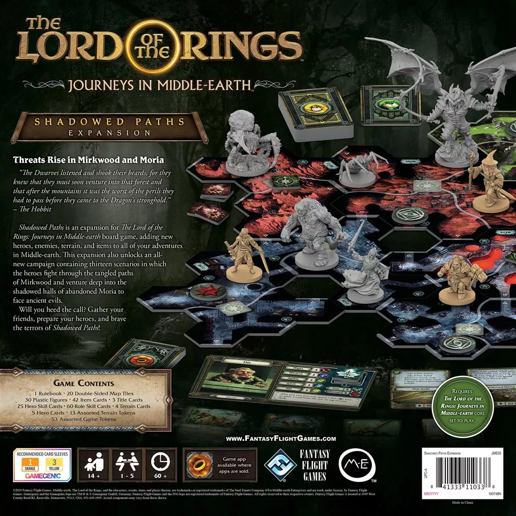 Fantasy Flight Games LotR Journeys In Middle Earth Shadowed Paths 5 Fantasy Flight Games LotR Journeys In Middle Earth Shadowed Paths - Afbeelding 3