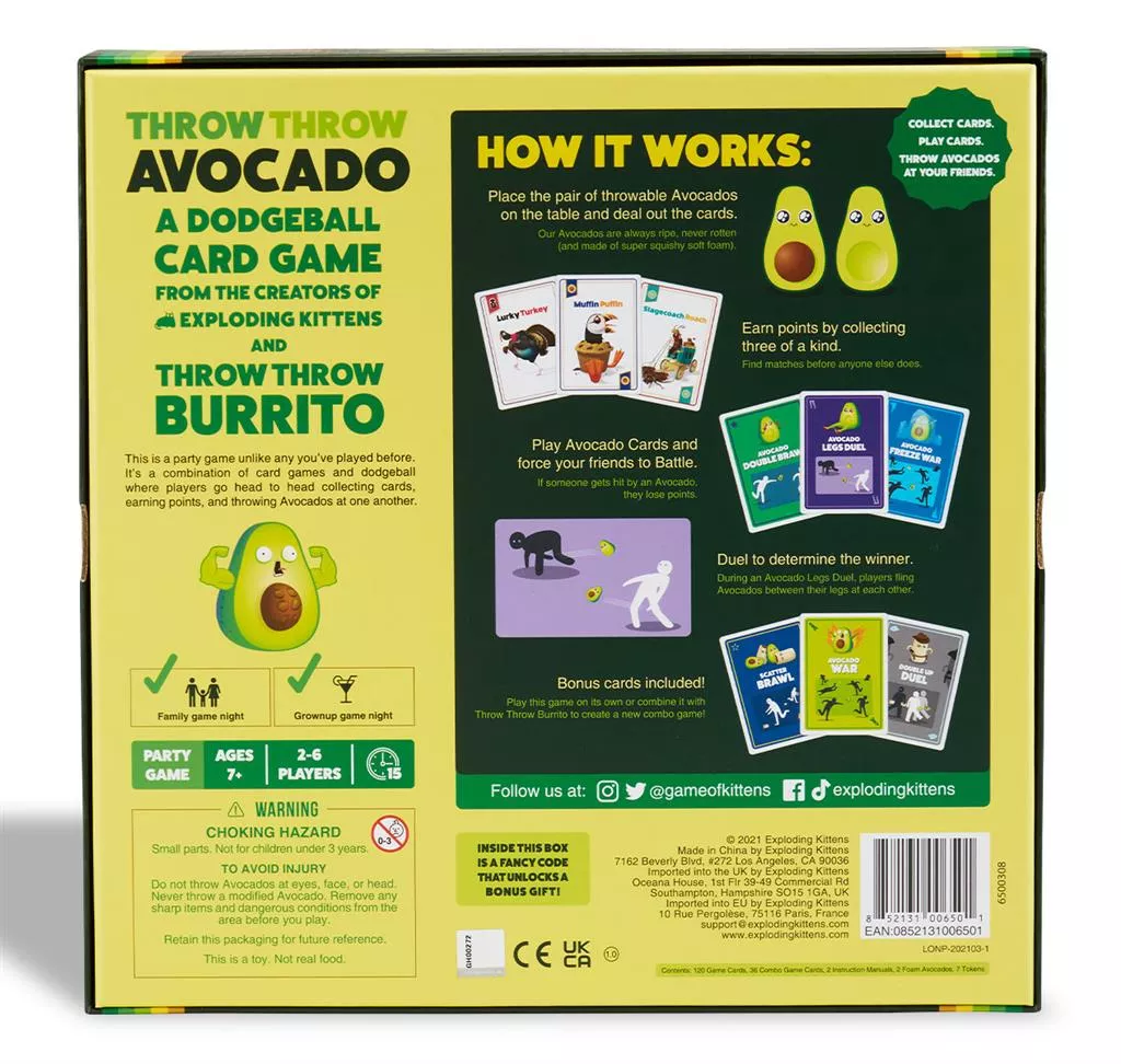 EXPLODING KITTENS Throw Throw Avocado - Partyspel 5 EXPLODING KITTENS Throw Throw Avocado - Partyspel - Afbeelding 3