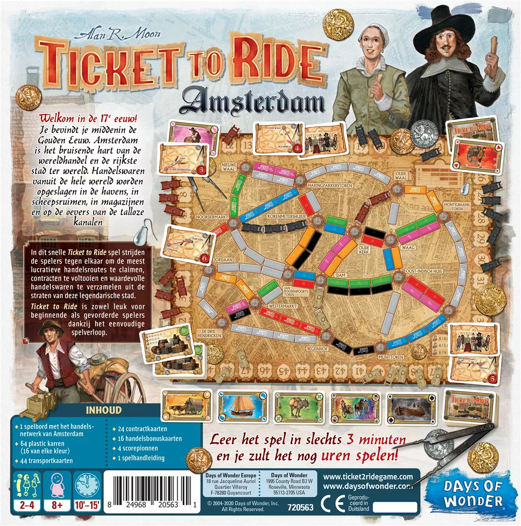 Days Of Wonder Ticket To Ride: Amsterdam - NL 5 Days Of Wonder Ticket To Ride: Amsterdam - NL - Afbeelding 3